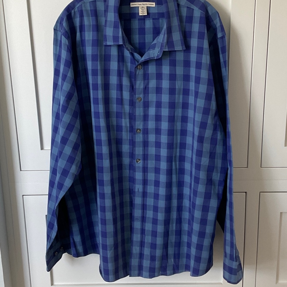 Goodthreads Men's Blue Plaid Button Down Shirt